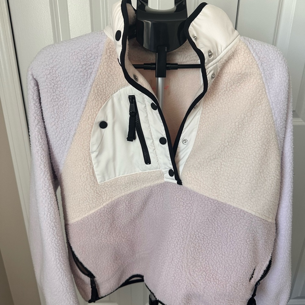 Free People Cream and Lavender Teddy Jacket